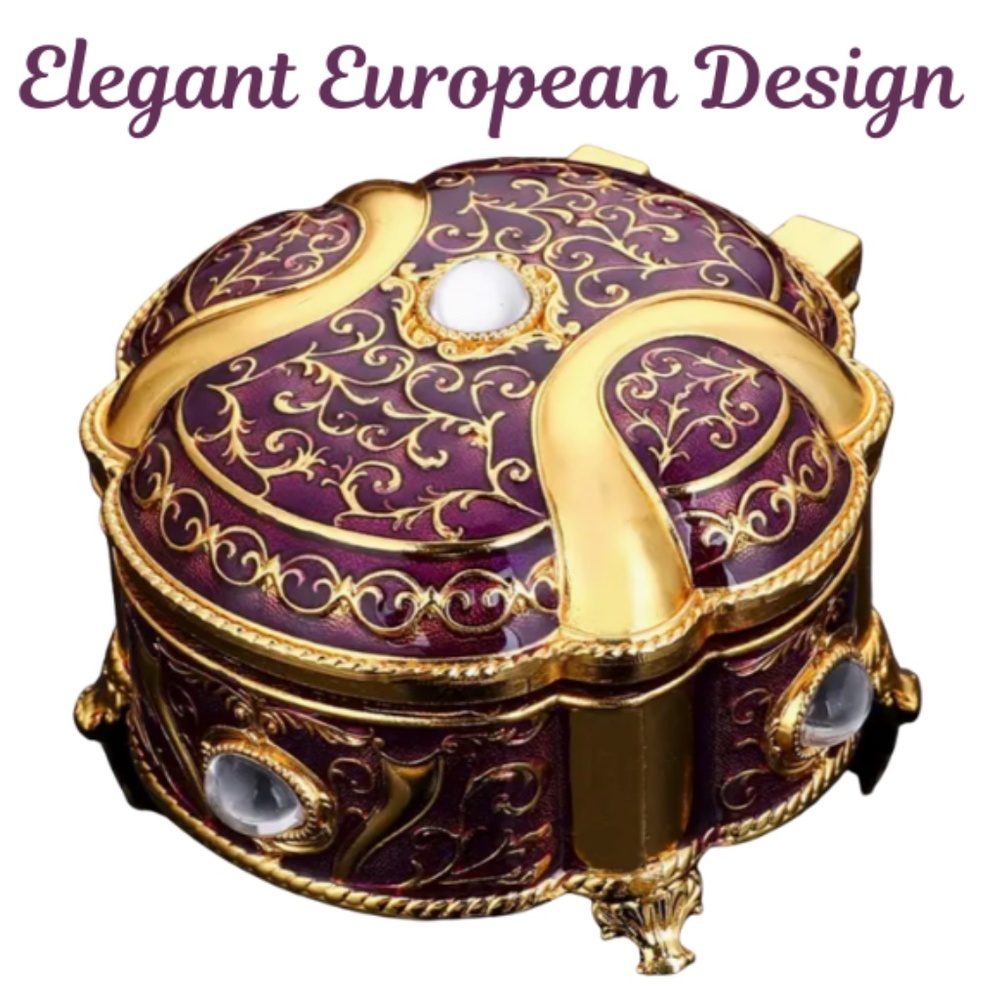 Elegant Gold and Purple trinket box